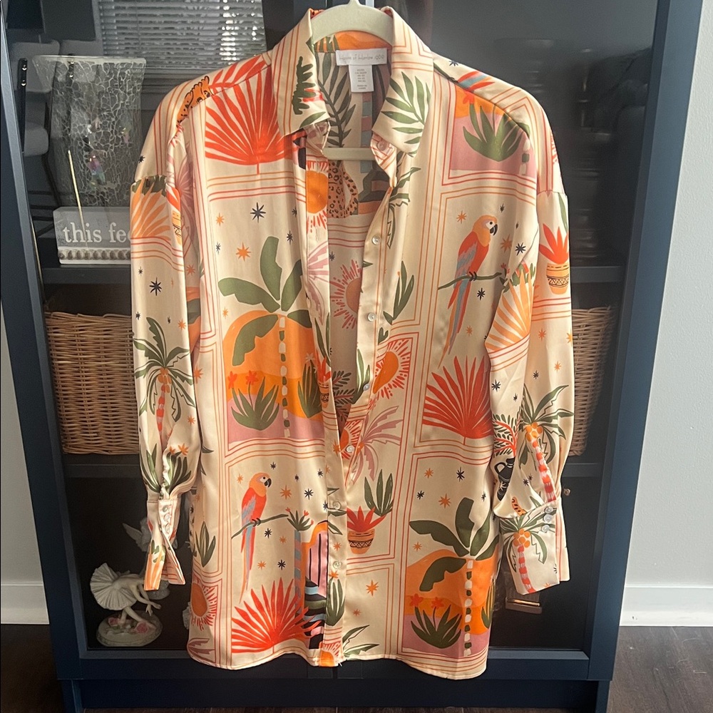 House of Harlow 1960 Parrot Print Casual Shirt